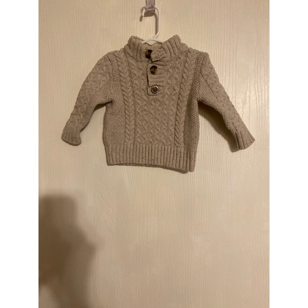 Cat & Jack Toddler Boys Oatmeal Beige Cable Knit Mock Neck Sweater 18M
0268